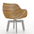 Rustic Oak Wood Chair 3D model small image 2