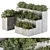 Concrete Outdoor Plant Set 277 3D model small image 1