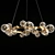 Luxurious LED Chandelier: Gold & Black 3D model small image 1