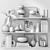 Decorative Shelves with Vases & Books 3D model small image 6