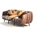 Elegant Leather Sofa Set 3D model small image 13