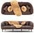 Elegant Leather Sofa Set 3D model small image 3