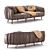 Elegant Leather Sofa Set 3D model small image 5