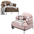 Coco Pink Armchair: Chic and Comfortable 3D model small image 4