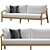Luxury Teak Sofa for Malta Vibes 3D model small image 1