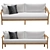 Luxury Teak Sofa for Malta Vibes 3D model small image 2