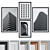 Modern 4-Piece Architectural Picture Frame Set 3D model small image 1
