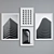 Modern 4-Piece Architectural Picture Frame Set 3D model small image 2