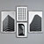Modern 4-Piece Architectural Picture Frame Set 3D model small image 5