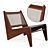 Elegant Kangaroo Lounge Chair 3D model small image 1