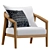 Elegant Teak Malta Armchair 3D model small image 2