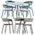 Modern Zebra Square Table & Ria Dining Armchair 3D model small image 1