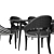 9-Piece Modern Long Dining Set 3D model small image 5