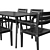 Modern Long Dining Set 3D model small image 5