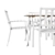 Modern 7-Piece Long Dining Set 3D model small image 4