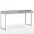 Sleek Metal & Leather Console 3D model small image 3