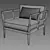 RH Laurel Teak Lounge Chair 3D model small image 5