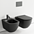 Modern Tesi Wall-Hang WC & Bidet 3D model small image 1