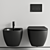 Modern Tesi Wall-Hang WC & Bidet 3D model small image 2