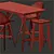 Sleek Fanbyn Bar Table Set 3D model small image 6