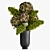 Green Spring Bouquet in Black Vase 3D model small image 2