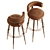 Elegant Mezzo Bar Chair 3D model small image 3