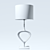 Elegant Crete Copper Table Lamp 3D model small image 4