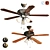 Elegant Flemish Brass Ceiling Fan 3D model small image 1