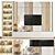 Customizable TV Wall with Decor 3D model small image 1