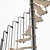 Sleek Metallica Spiral Staircase 3D model small image 2