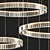 Modern Duplex LED Ring Chandelier 3D model small image 2