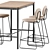 Stylish Tommaryd Wooden Table & Gemma Bar Chair Set 3D model small image 3