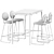 Stylish Tommaryd Wooden Table & Gemma Bar Chair Set 3D model small image 4