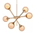  Huxley Ceiling Light: Sleek Smoke & Antique Brass 3D model small image 1