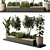 Urban Green Bench Collection with Flower-Plant-Tree 3D model small image 1