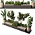 Urban Green Bench Collection with Flower-Plant-Tree 3D model small image 2