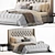 Luxurious Rh Warner Tufted Bed 3D model small image 1