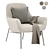 Elegant LOVY Armchair: 3 Color Options 3D model small image 1