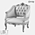 Modern Wood-Tufted Armchair 3D model small image 2