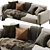 Flexform Romeo Compact Sofa: Stylish and Compact Furniture Solution 3D model small image 3