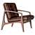 Sleek William Leather Lounge 3D model small image 3