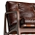 Sleek William Leather Lounge 3D model small image 5