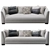 Contemporary Rh Paxton Fabric Sofa 3D model small image 3