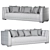 Contemporary Rh Paxton Fabric Sofa 3D model small image 5