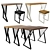 Versatile Worktable with Metal, Wood, and Leather Material 3D model small image 1