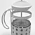 Sleek French Press Coffee Maker 3D model small image 3