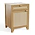 Stylish Mateo Pine Wood Nightstand 3D model small image 1