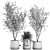 Rustic Metal Pot Plant Collection 3D model small image 7