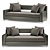 Sleek Philippe Hurel Elton II Sofa 3D model small image 1