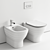 Modern Tesi Back to Wall Toilet & Bidet 3D model small image 5